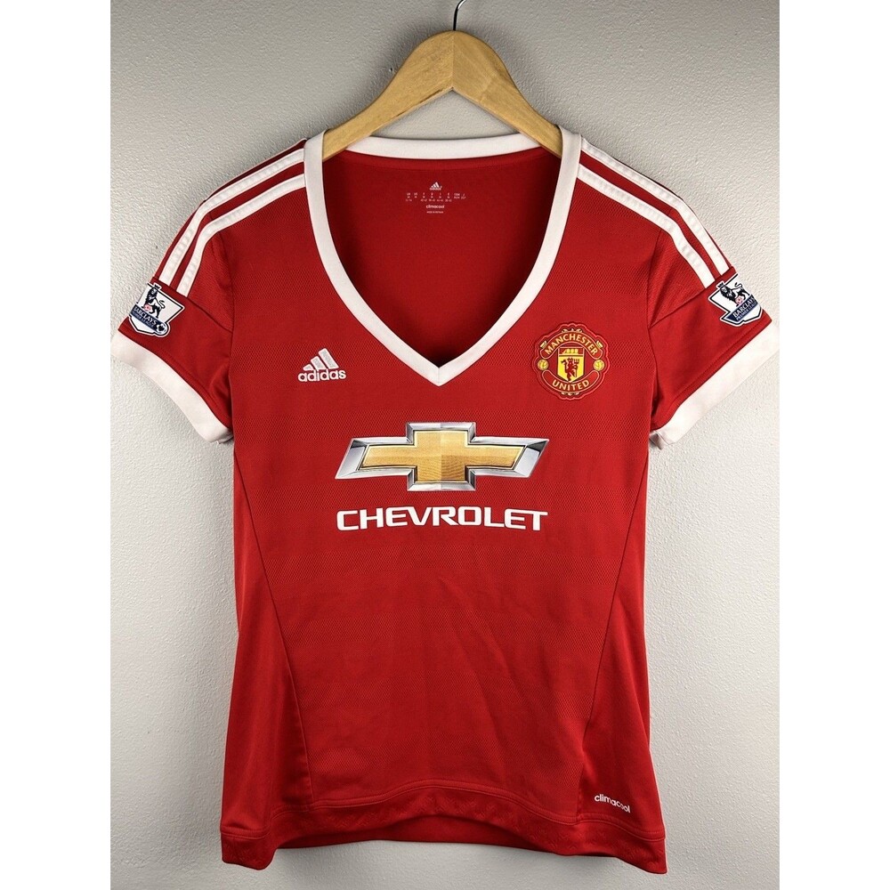 MANCHESTER UNITED 2015 2016 HOME FOOTBALL SHIRT JERSEY LADIES ADIDAS SIZE M